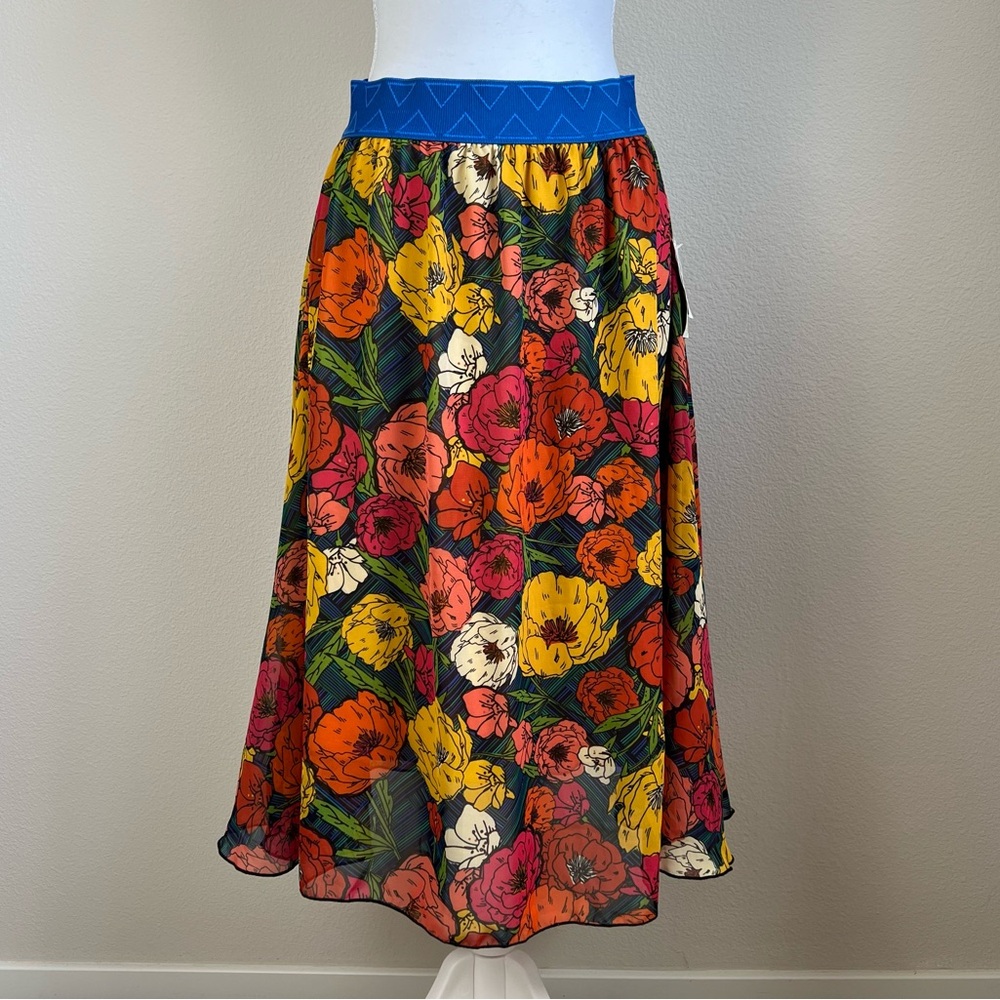 LuLaRoe A-Line Floral Skirt in Blue, Yellow, Orange, Pink, Green